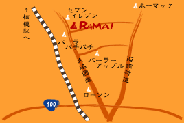RAMAI 函館桔梗店 周辺案内図